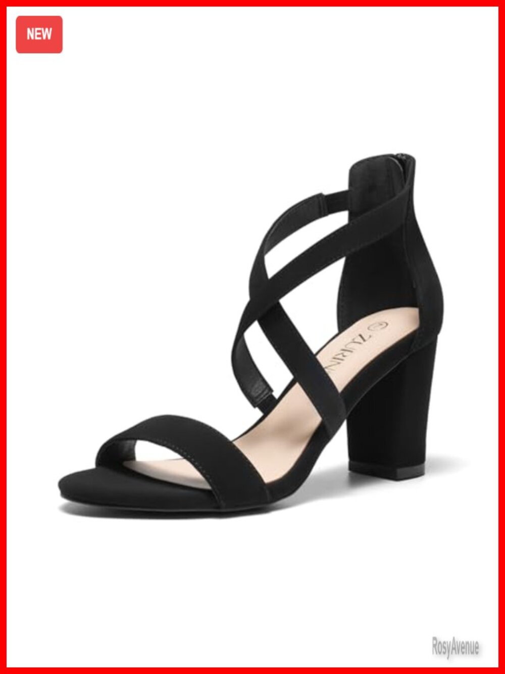Women's Strappy Block Heels Chunky High Heeled Sandals Dress Shoes Faux Leather